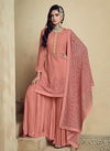 Peach Colour Latest Fancy Designer Stylish Festive Wear Fox Georgette Heavy Work Salwar Suit Collection 8105